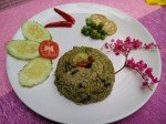 Riz sauté à la pâte de curry vert         